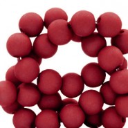 Acrylic beads 6mm round Matt Cherry red